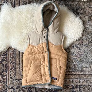 Patagonia Kids Beige and Tan Hooded Vest